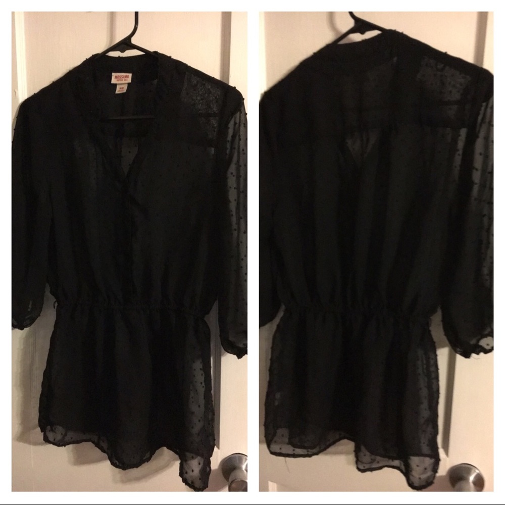 Black sheer lace top